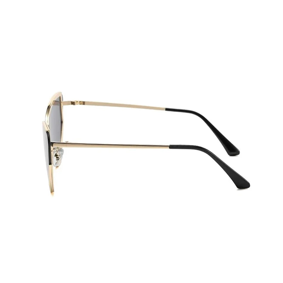 Fashionable steampunk-inspired cat eye sunglasses with gradient lenses and UV400 protection for men and women