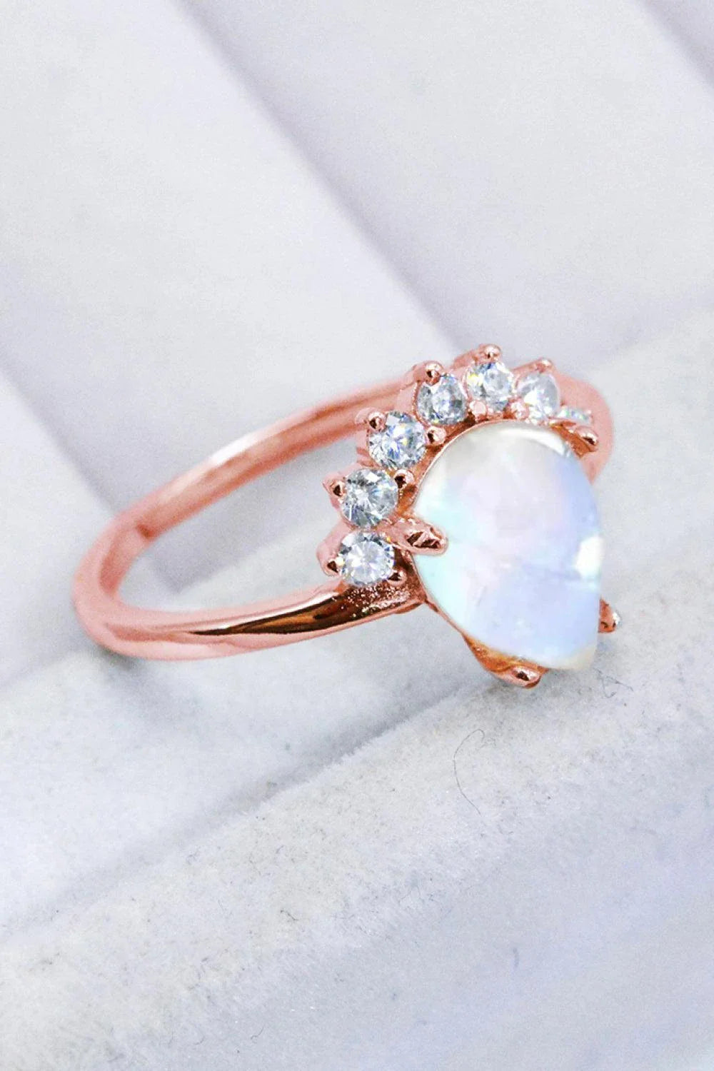 925 Sterling Silver Moonstone Ring with Minimalist Design and Mesmerizing Blue-Violet Hue