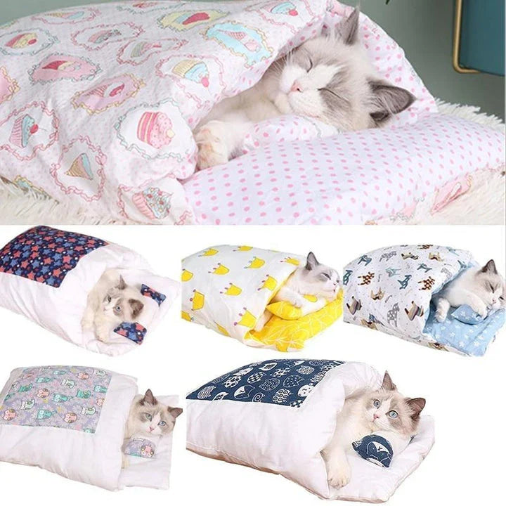 Hhomeenjoy Cozy Cat Sleeping Bag Mat - Plush and Comfortable Bed for Your Feline Friend