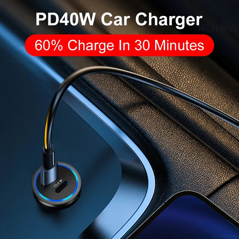 Hhomeenjoy US Powerful 68W Dual USB-C Car Charger: Fast Charge on the Go