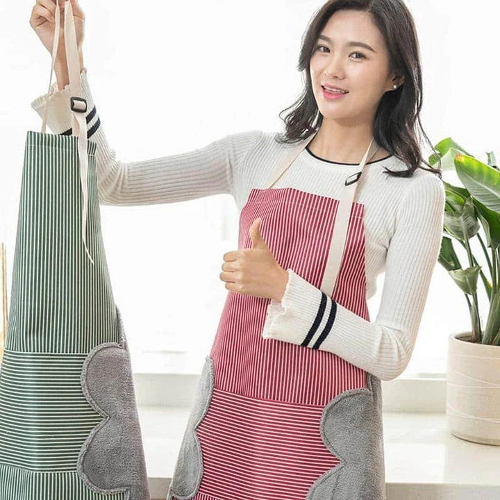 A versatile kitchen apron made of durable polyester with adjustable straps for a customized fit, perfect for cooking and baking tasks.