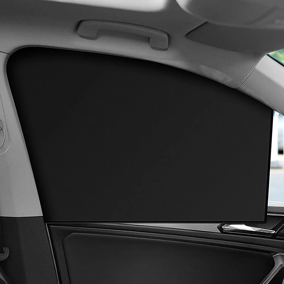 2PCS Magnetic Car Sun Shade with UV Protection - Sleek Black Design for Effortless Sun Glare Reduction