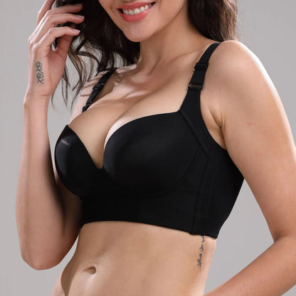 Premium plus size wireless bra for full busts with supportive cups, adjustable straps, and seamless design