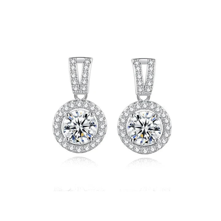 Elegant S925 silver pendant necklace with Mosan diamond inlay, adjustable chain length for women's fashion accessory