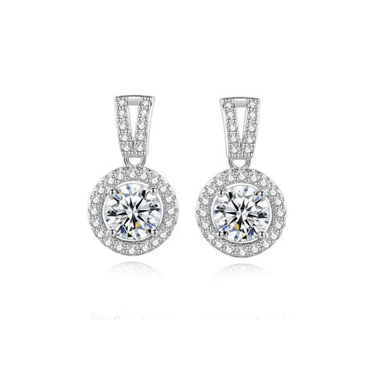 Elegant S925 silver pendant necklace with Mosan diamond inlay, adjustable chain length for women's fashion accessory