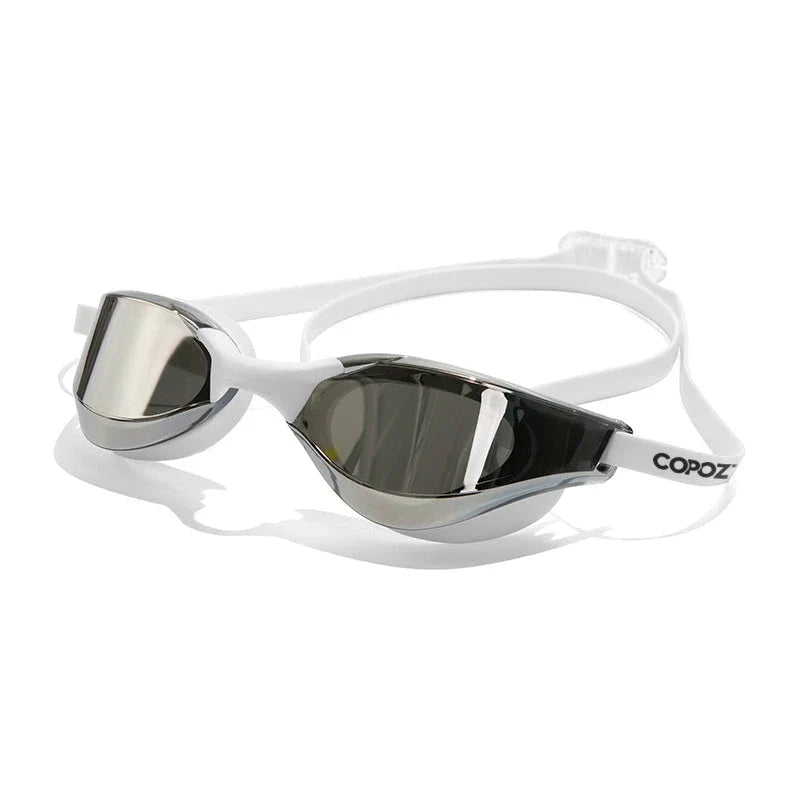 Professional anti-fog, UV-protective swimming goggles with customizable fit and durable construction