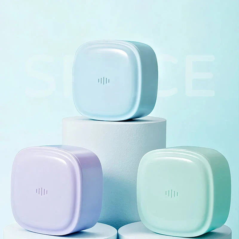 Magnetic Buckle Denture Care Box in Light Purple, a portable and durable storage solution for dental appliances and other items