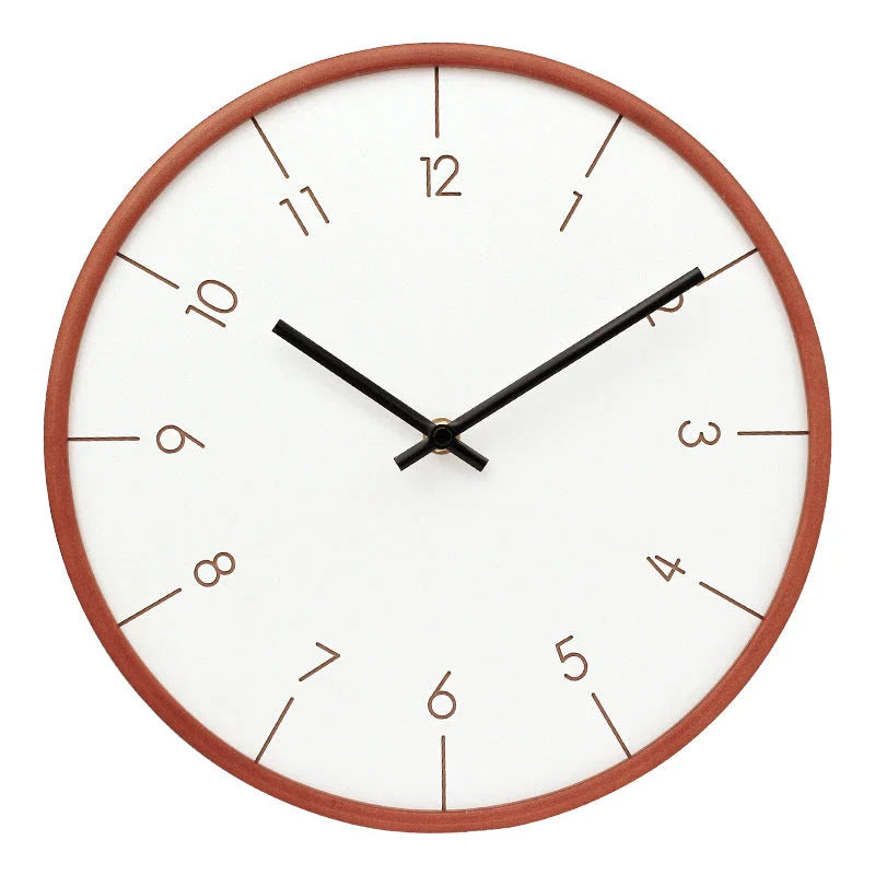 Elegant Decorative Wooden Wall Clock with a sleek, modern design and mute quartz movement for quiet timekeeping
