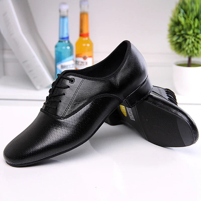 Premium microfiber leather dancing shoes with wear-resistant sole for optimal grip and comfort