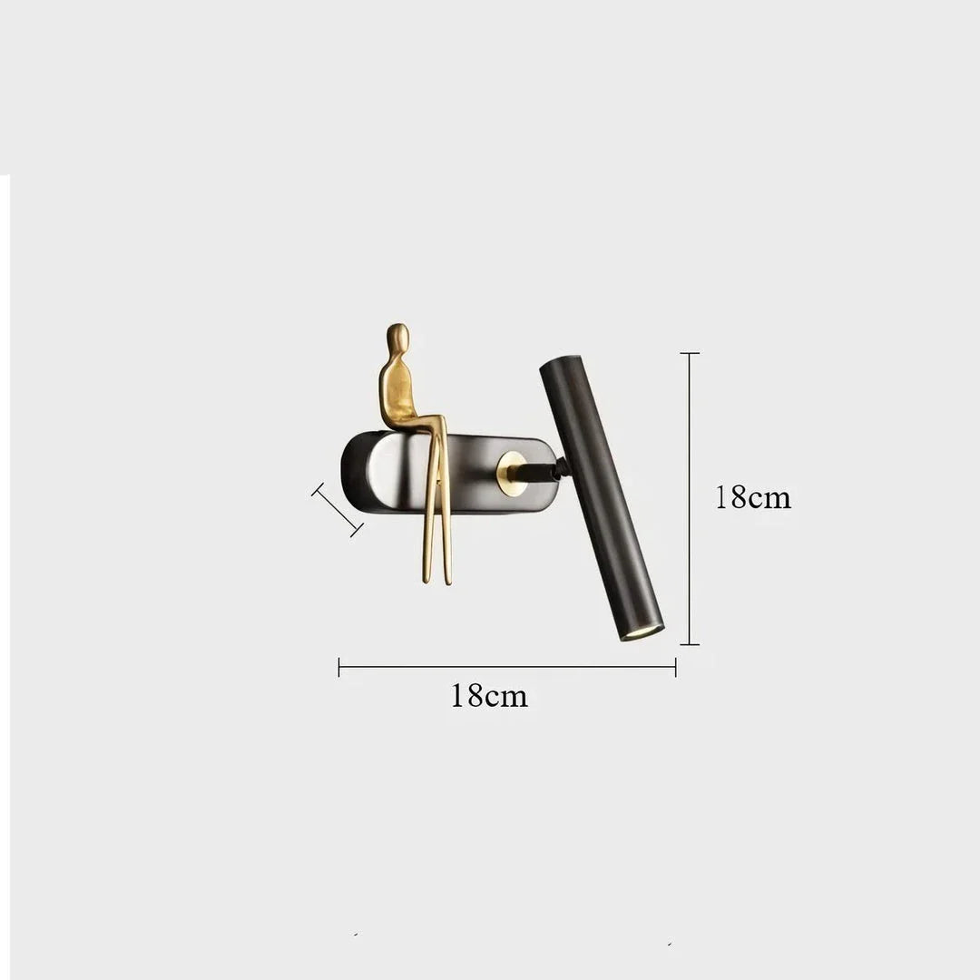 Stylish and versatile bedroom wall lamp with a sleek, postmodern design and a luxurious gold finish