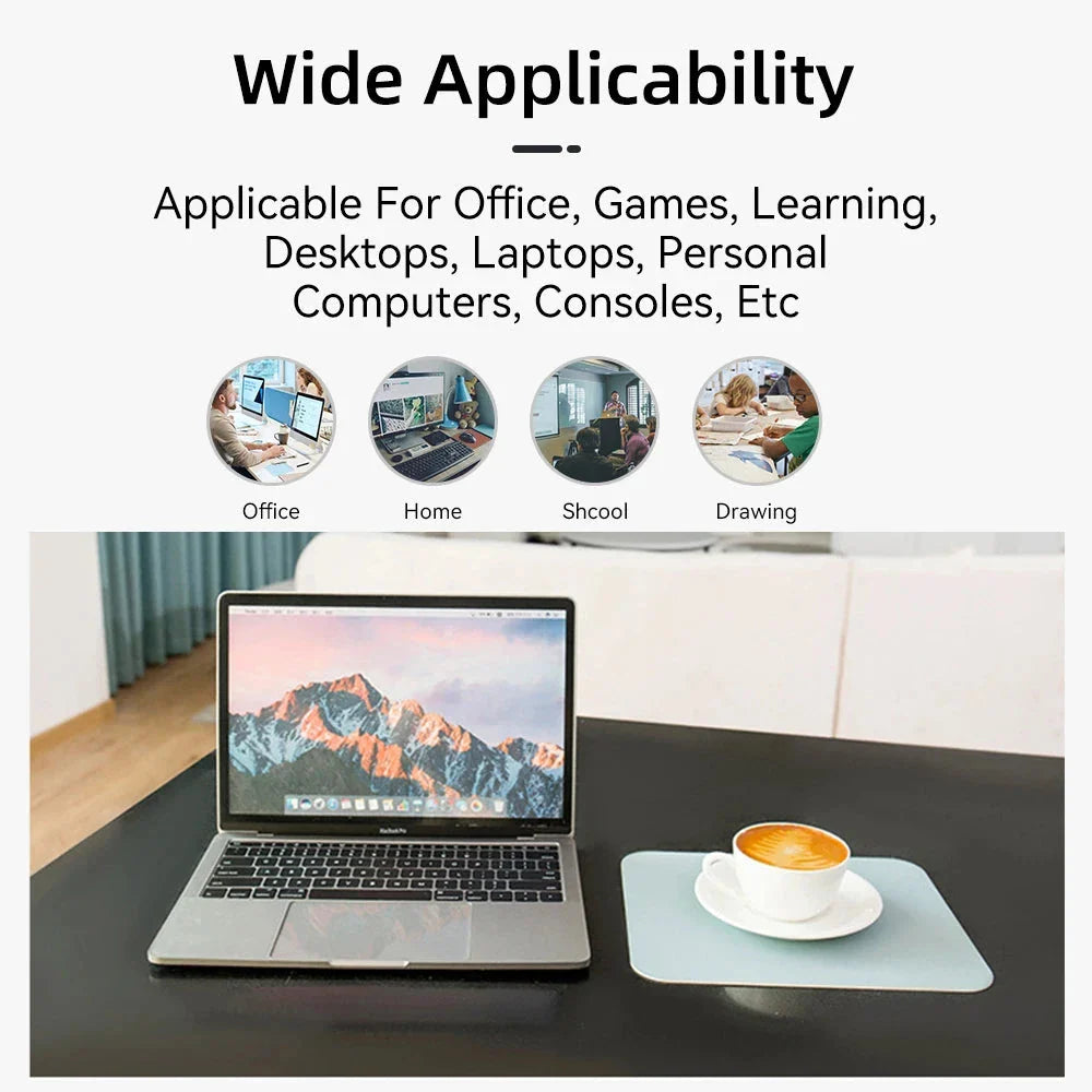Vibrant Dual-Sided Waterproof Mouse Pad with Pink and Silver Color Options for a Stylish and Functional Desk Accessory