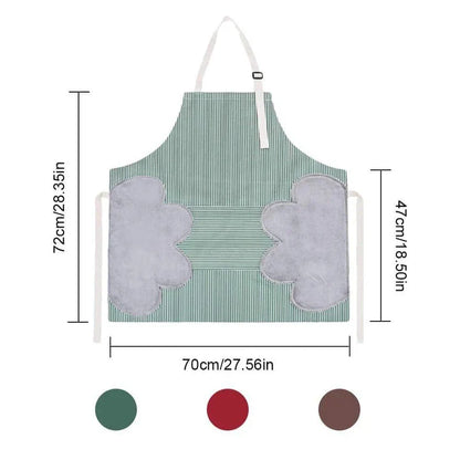 A versatile kitchen apron made of durable polyester with adjustable straps for a customized fit, perfect for cooking and baking tasks.