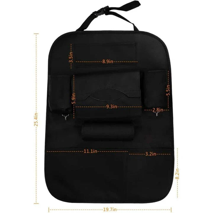 Luxury multi-pocket leather car back seat organizer in various colors for improved organization and style in your vehicle