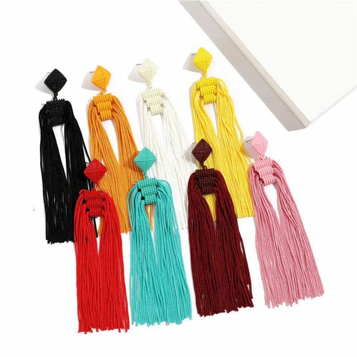 Elegant Bohemian Tassel Earrings with vintage-inspired charm and sophisticated metal finishes
