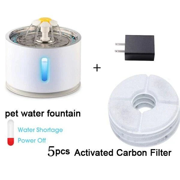 Premium 2.4L Automatic Pet Water Fountain for Cats - Continuously circulating water, large 2.4L capacity, and quiet operation for your cat's hydration needs