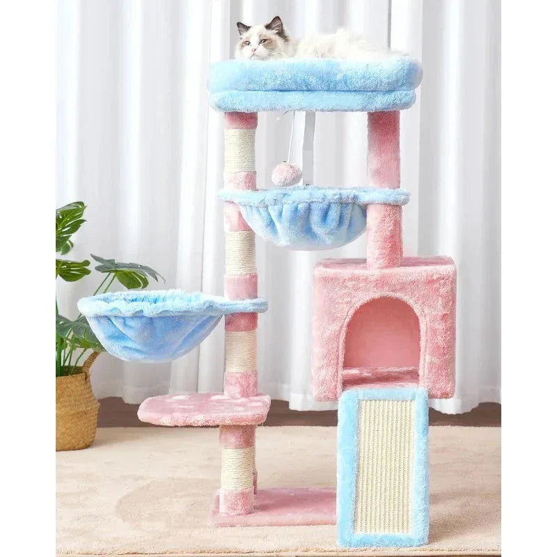 Hhomeenjoy Deluxe Cat Tree Tower with Cozy Hammocks and Scratching Posts