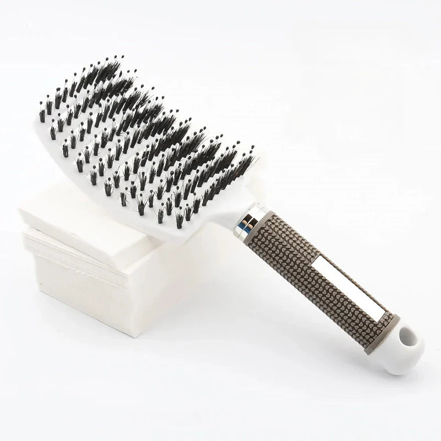 Curved Bristle Massage Comb for Detangling, Scalp Stimulation, and Healthy Hair Growth