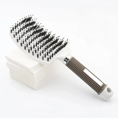 Curved Bristle Massage Comb for Detangling, Scalp Stimulation, and Healthy Hair Growth