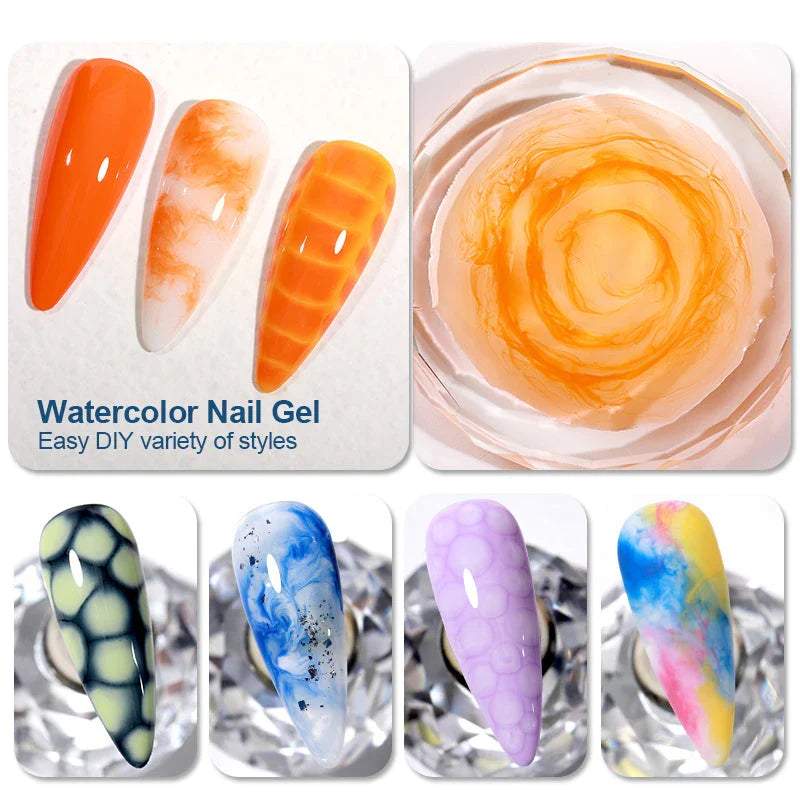Clear Blooming Gel Polish - A 15ml UV LED soak-off nail art polish that creates mesmerizing marble effects for your nails