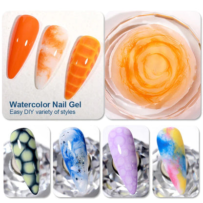 Clear Blooming Gel Polish - A 15ml UV LED soak-off nail art polish that creates mesmerizing marble effects for your nails