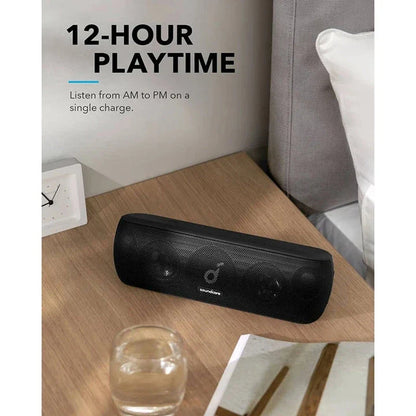 30W Hi-Res Motion+ Bluetooth Speaker with extended bass, treble, and wireless stereo pairing capabilities