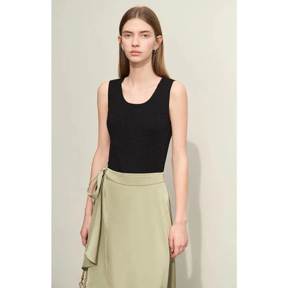 Elegant summer silk camisole with fashionable cutout design for modern women