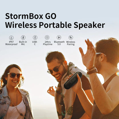Premium Portable Bluetooth Speaker with 24-Hour Playtime, Waterproof Design, and Enhanced Bass