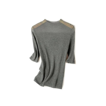 Elegant and comfortable women's half sleeve knitted top in black color with a stylish and sophisticated design