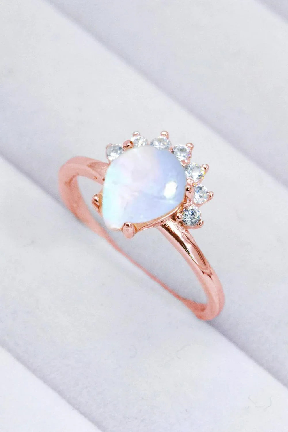 925 Sterling Silver Moonstone Ring with Minimalist Design and Mesmerizing Blue-Violet Hue