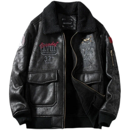 Cozy lambswool fleece-lined suede jacket in classic black and brown colors