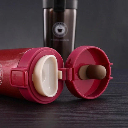 Premium insulated thermos with a sleek deer print design, keeping beverages hot or cold for up to 12 hours