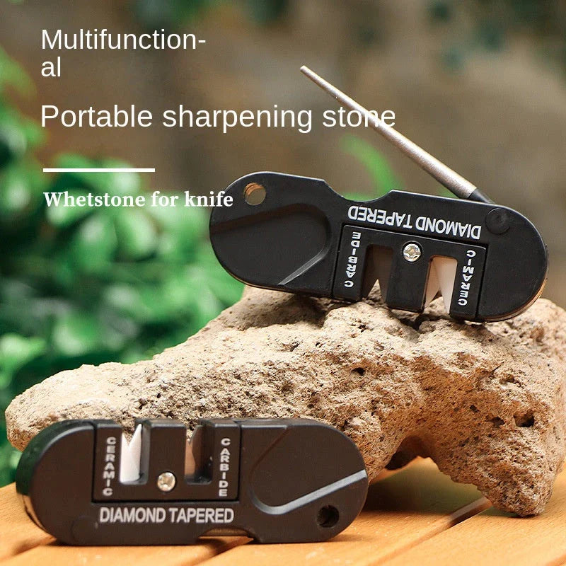 Hhomeenjoy Compact Multipurpose Pocket Whetstone Sharpener - 3-in-1 for Outdoor Adventures