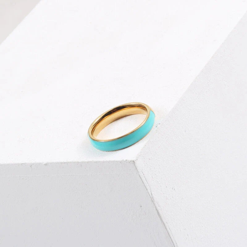 Premium dark blue titanium steel ring with a sleek, modern design for stylish American men