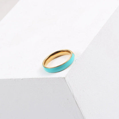 Premium dark blue titanium steel ring with a sleek, modern design for stylish American men
