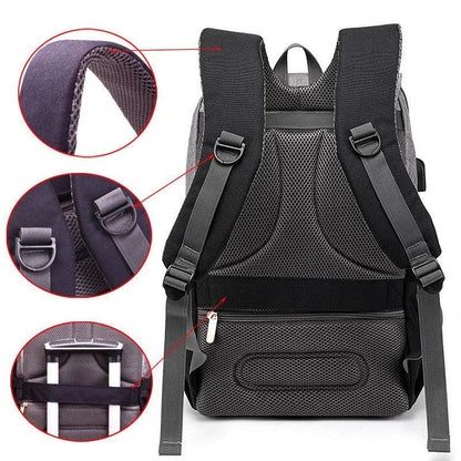 Premium diaper backpack with insulated pockets, stroller attachment, and USB charging port