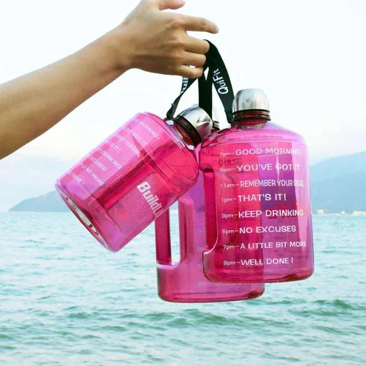 Hhomeenjoy Durable Gallon Water Bottle with Convenient Time Markings