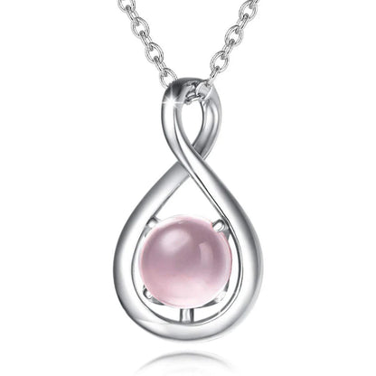 Elegant octagonal sterling silver necklace pendant with a four-claw zircon gemstone centerpiece