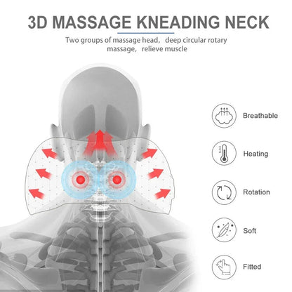 Ergonomic electric neck and shoulder massager with U-shaped design and adjustable massage settings