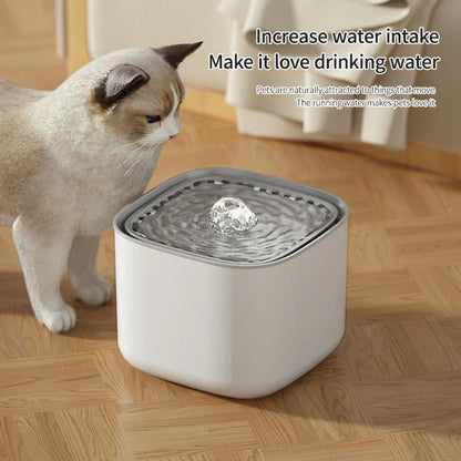 Electric cat water fountain with 3-liter capacity, USB charging, and quiet auto filtration system