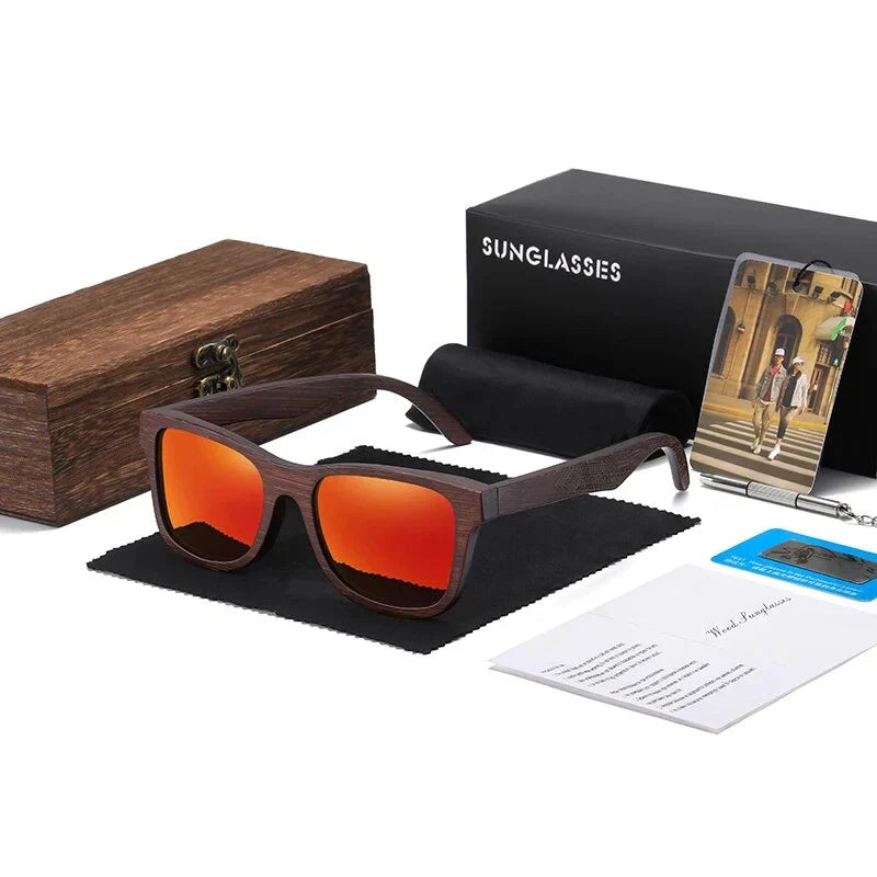 Handcrafted Bamboo Sunglasses with Polarized Lenses and Gift Box