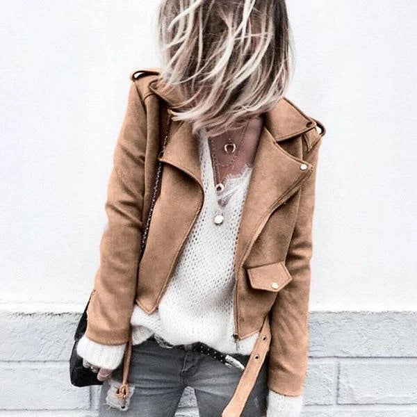 Premium suede button-down jacket with a slim, tailored fit and a classic British-inspired design