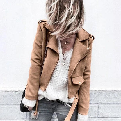 Premium suede button-down jacket with a slim, tailored fit and a classic British-inspired design