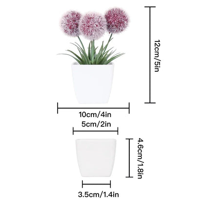 Lifelike artificial hairy ball bonsai plants in various colors for low-maintenance home and office decor