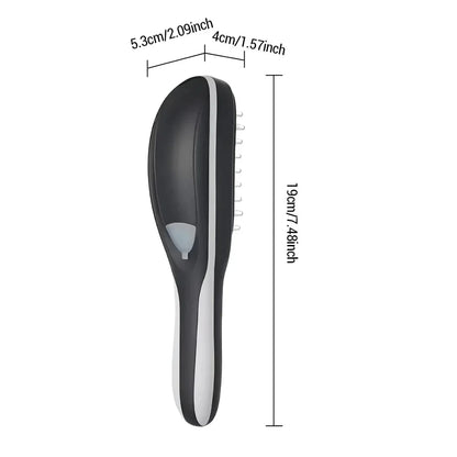 Electric Massage Comb with micro current scalp stimulator, blue and red light therapy, and soft massage head for healthy hair growth