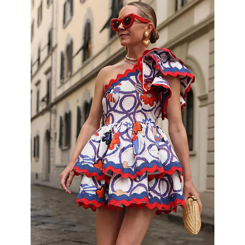 Hhomeenjoy Fashionable Sleeveless Ruffled Mini Dress for Chic Summer Style