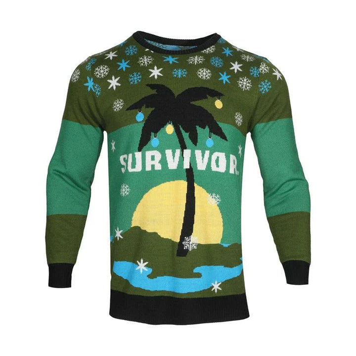 Stylish men's round neck Christmas sweater in various festive colors