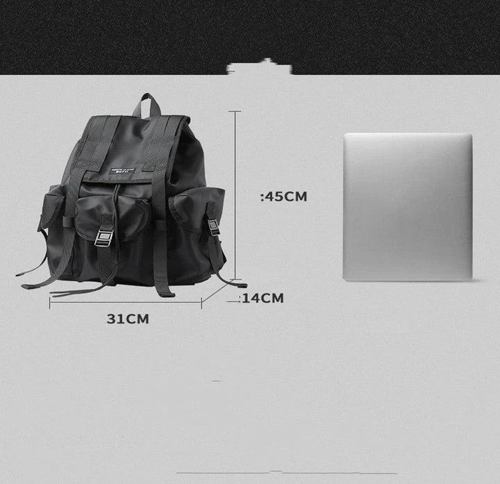 Men's versatile large capacity travel backpack in black color, featuring a spacious 20L design, water-resistant Oxford fabric, and breathable mesh back panel for comfort.