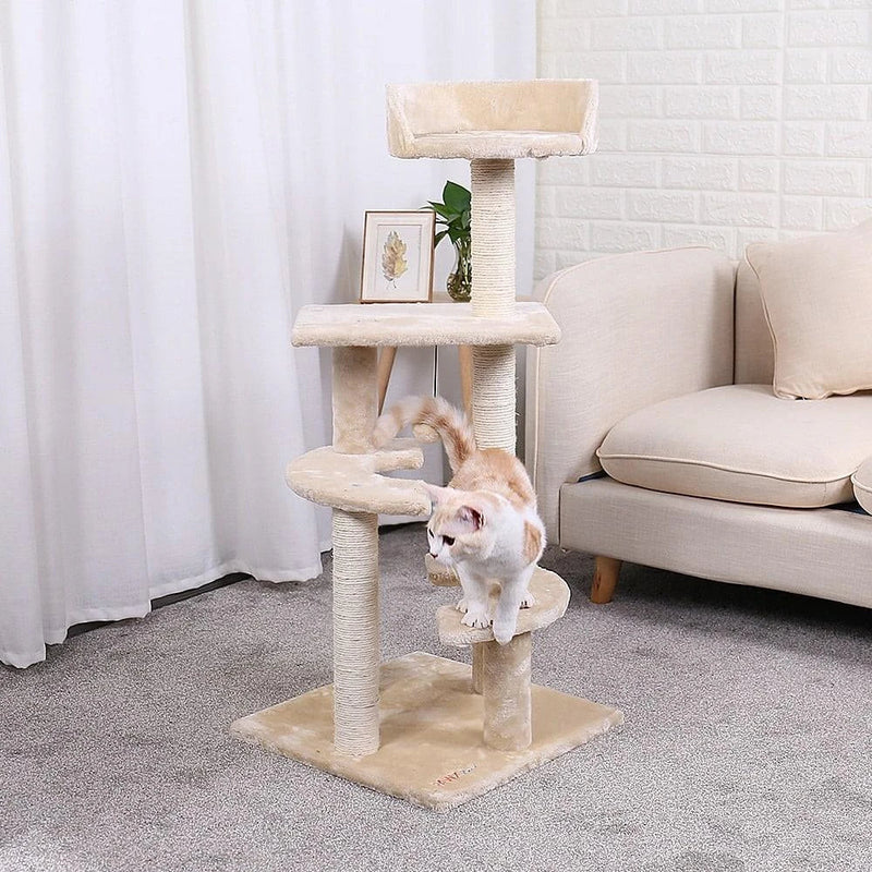 Hhomeenjoy Cozy Cat Tree House with Convenient Ladder