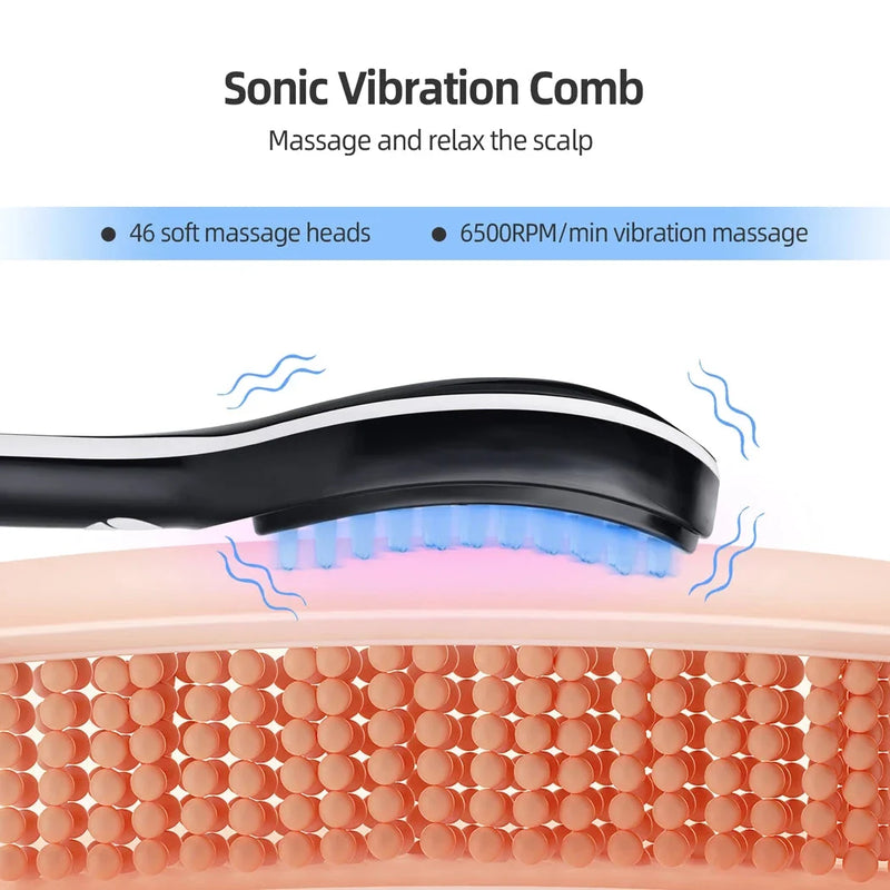 Hhomeenjoy US Powerful Electric Hair Growth Massage Comb for Scalp Stimulation and Hair Rejuvenation