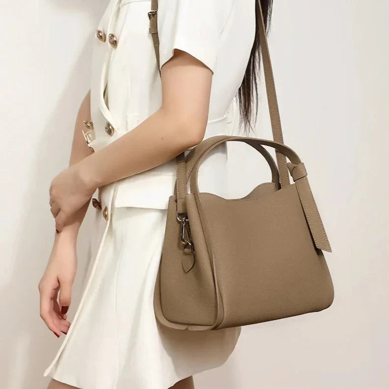Trendha Soft Leather Shoulder Bag for Women in Gray with Complementary Stylish Scarf
